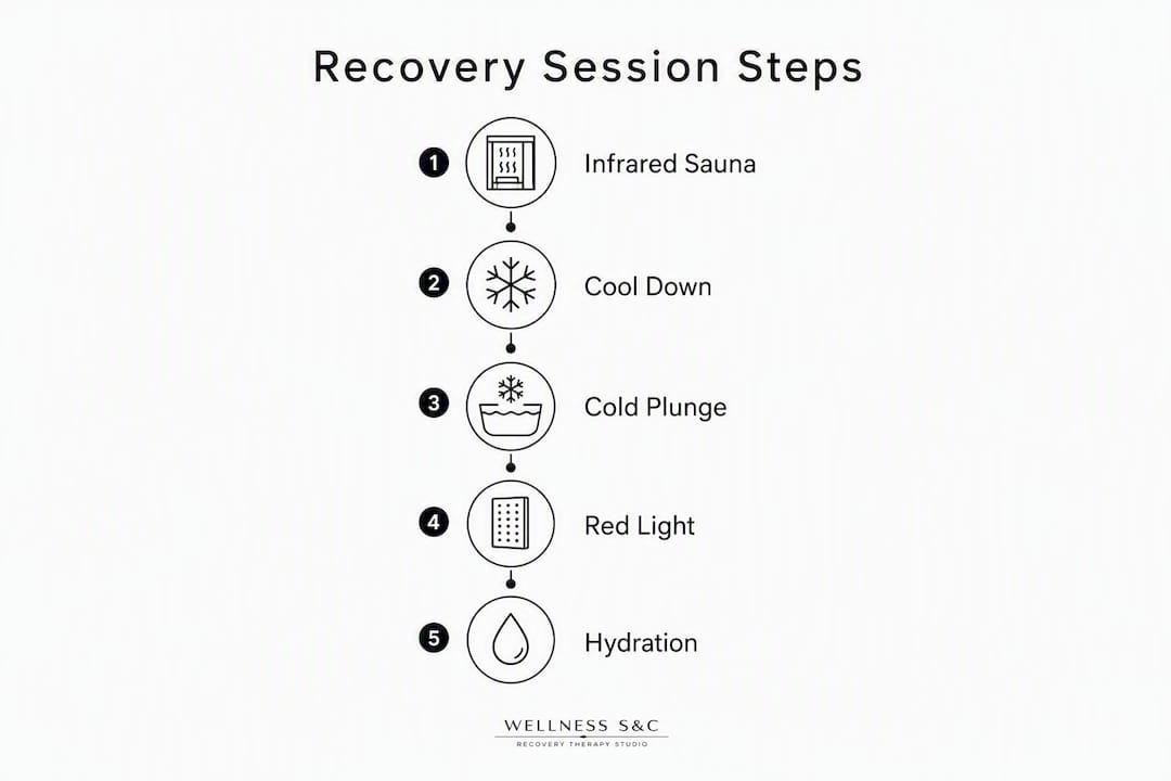 Infographic illustrating recovery session steps