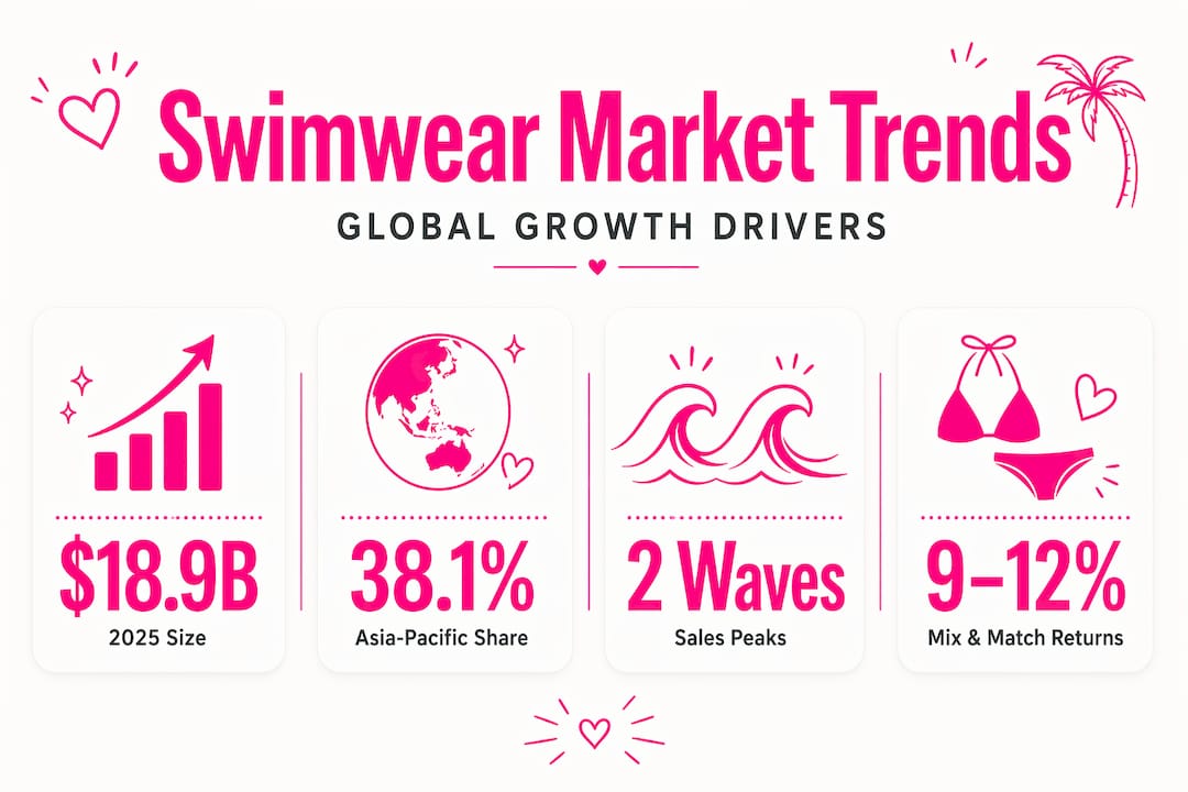 Infographic of global swimwear market key stats