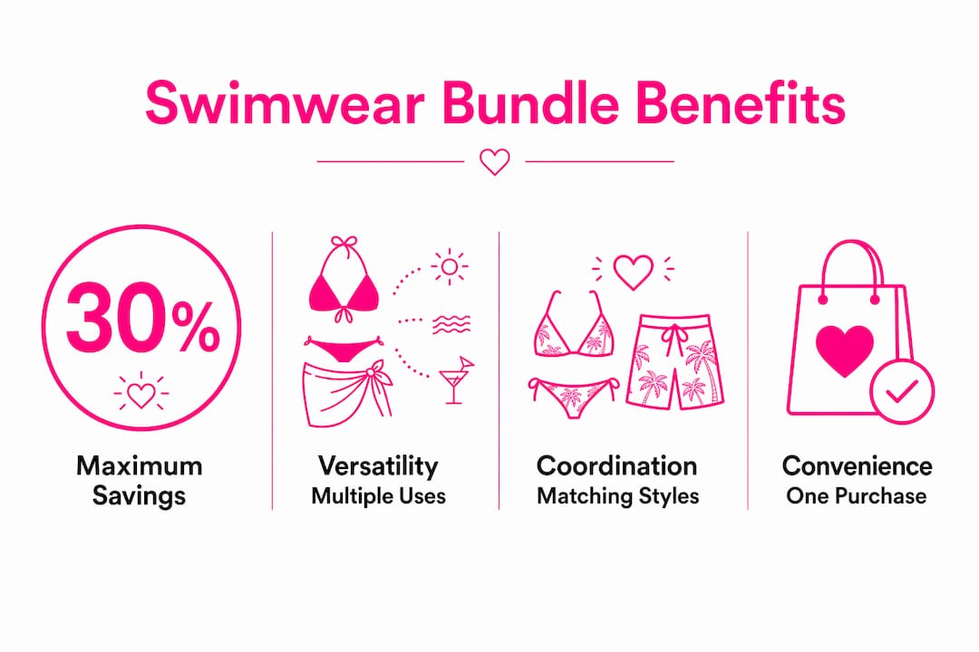 Infographic highlighting swimwear bundle deal benefits