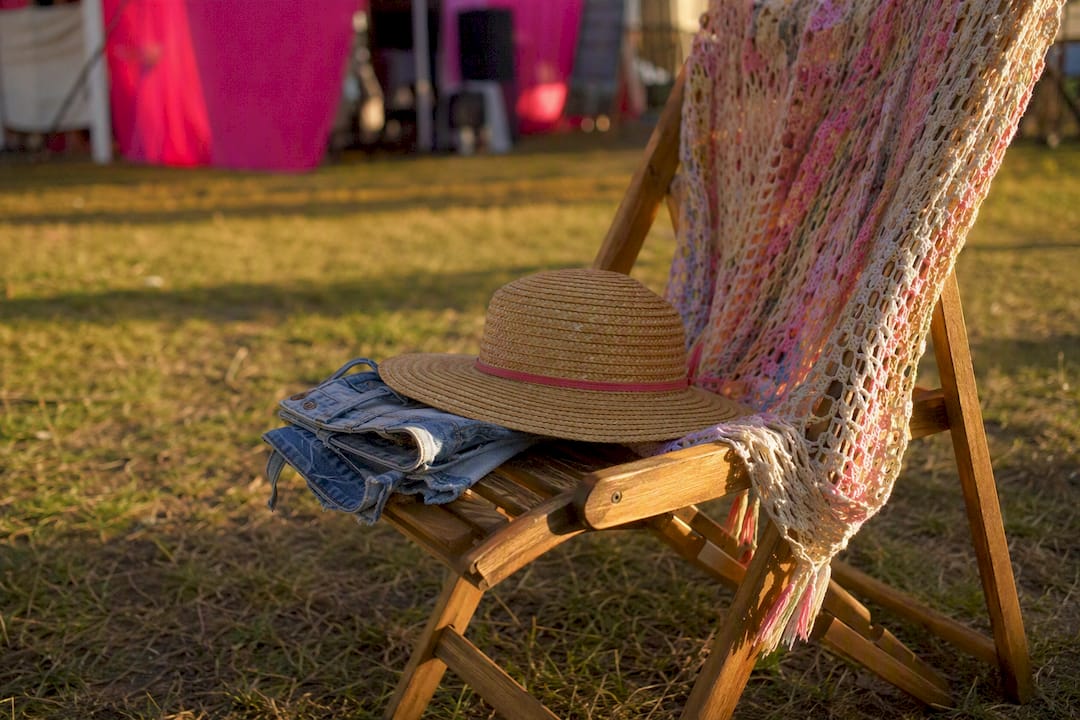 Festival outfit components laid out on table