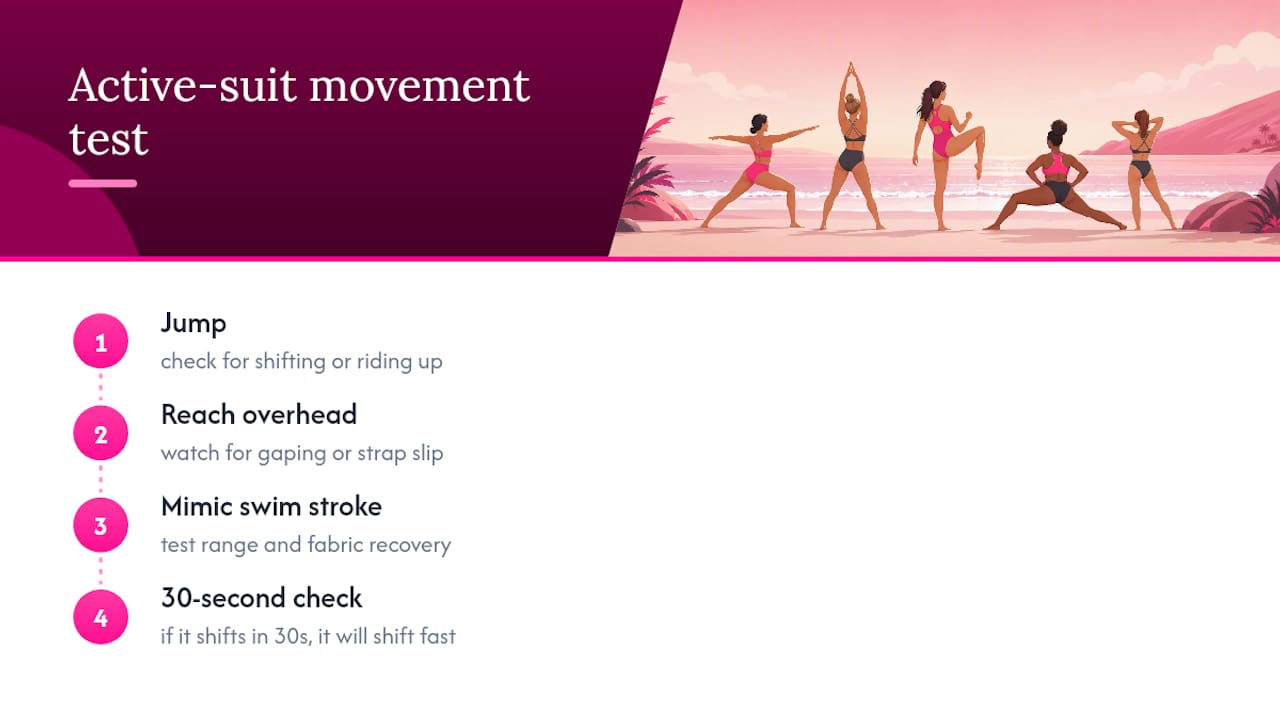 Three-step bikini movement fit test