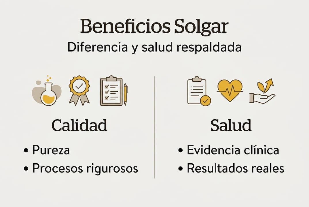 Descubre en esta infografía los principales beneficios de los suplementos Solgar