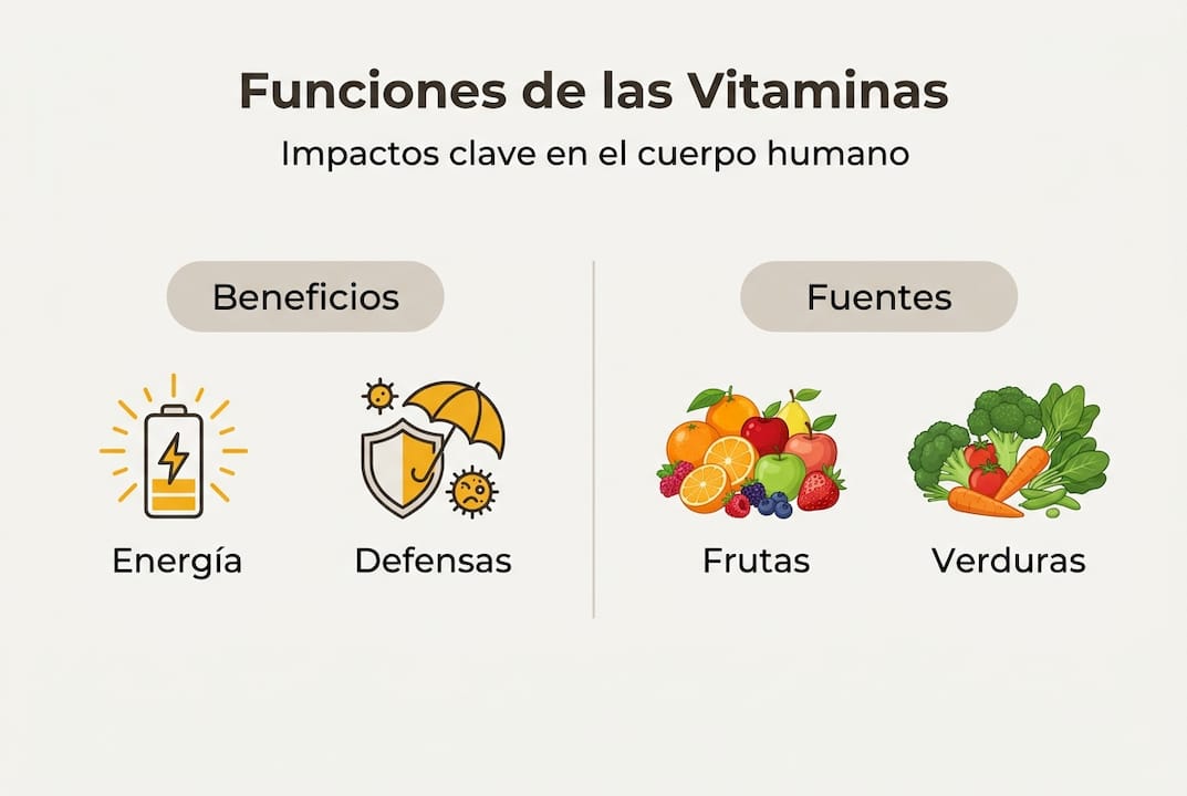 Infografía: los principales beneficios de las vitaminas