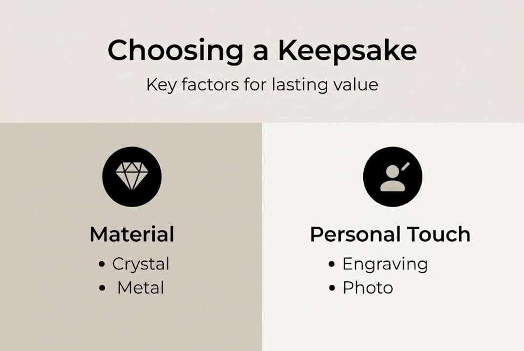 Infographic choosing keepsake key factors