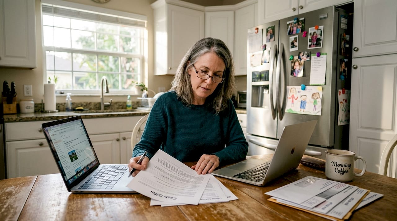 Florida home seller reviews cash offer paperwork