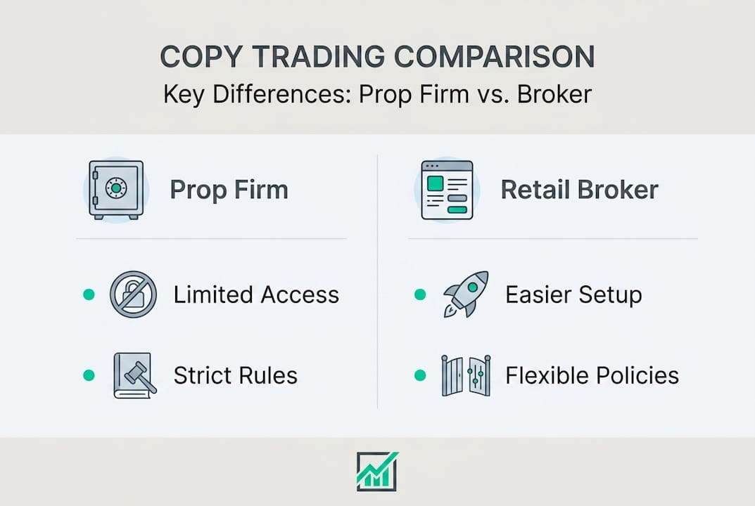Infographic displaying copy trading firm comparison