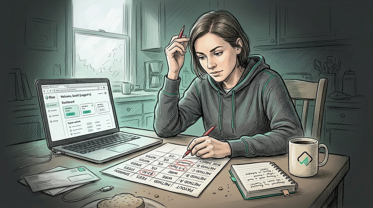 Trader comparing prop firm payout methods