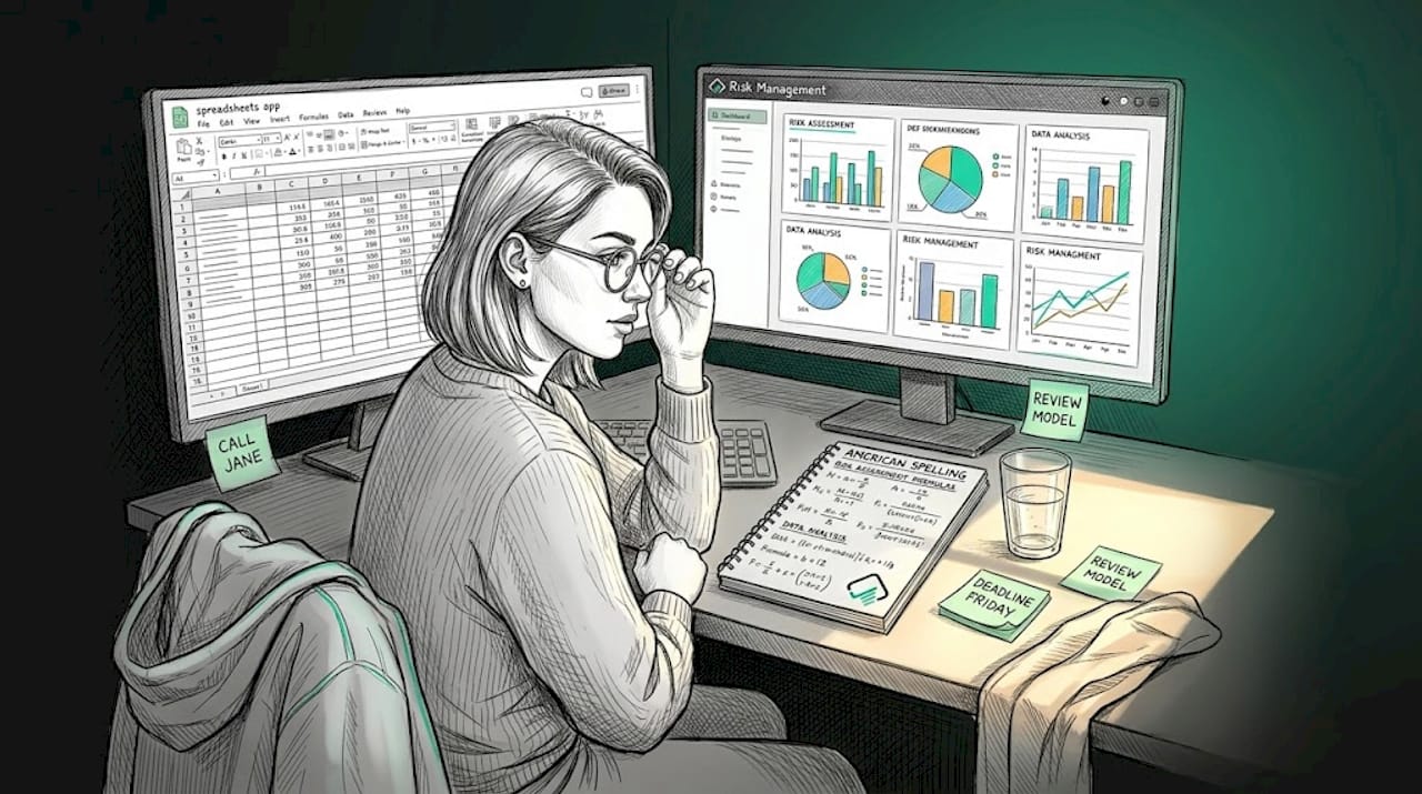 Trader working with tools and resources