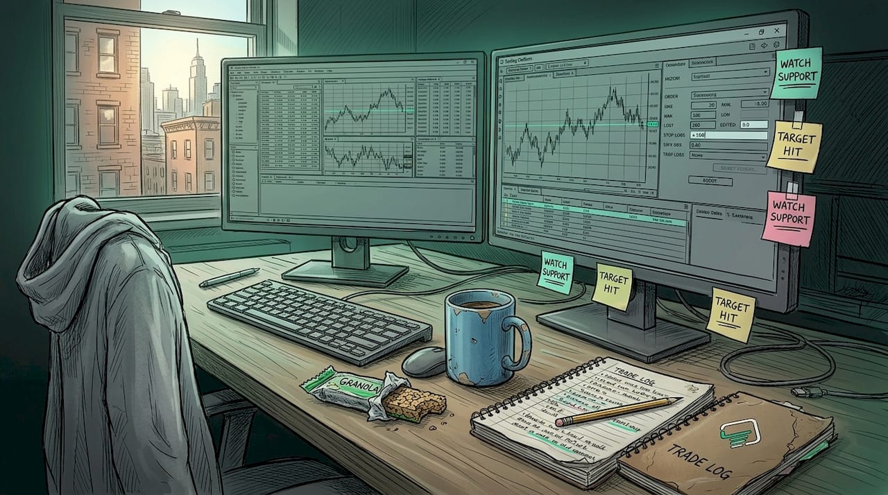 Trader applying stop loss for risk control