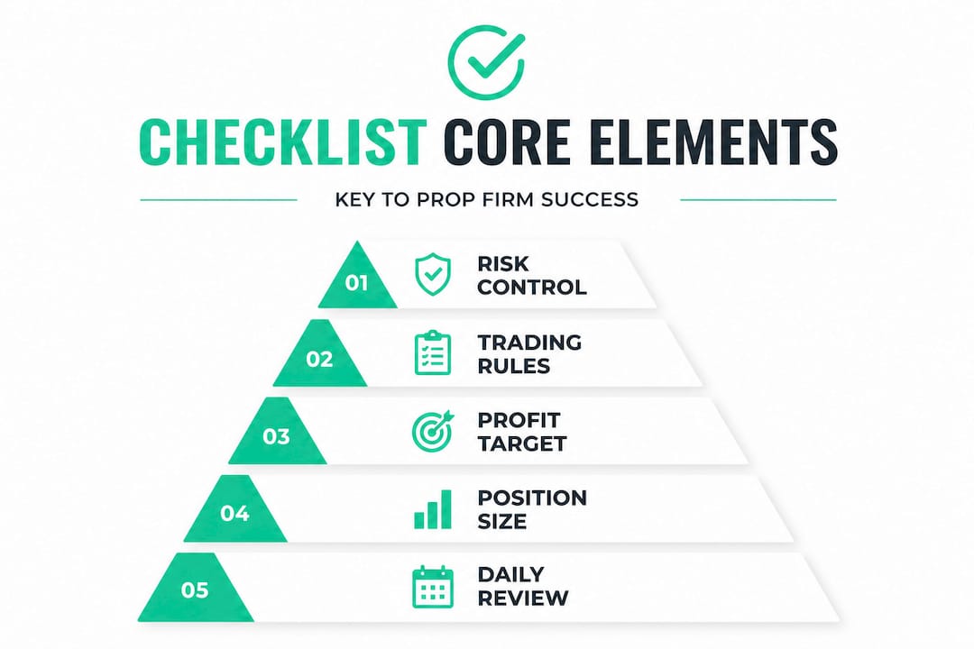 Pyramid infographic of checklist core elements