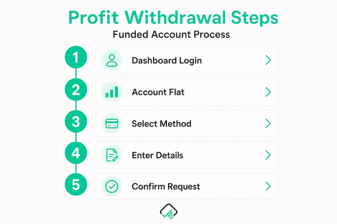 Infographic showing withdrawal process steps