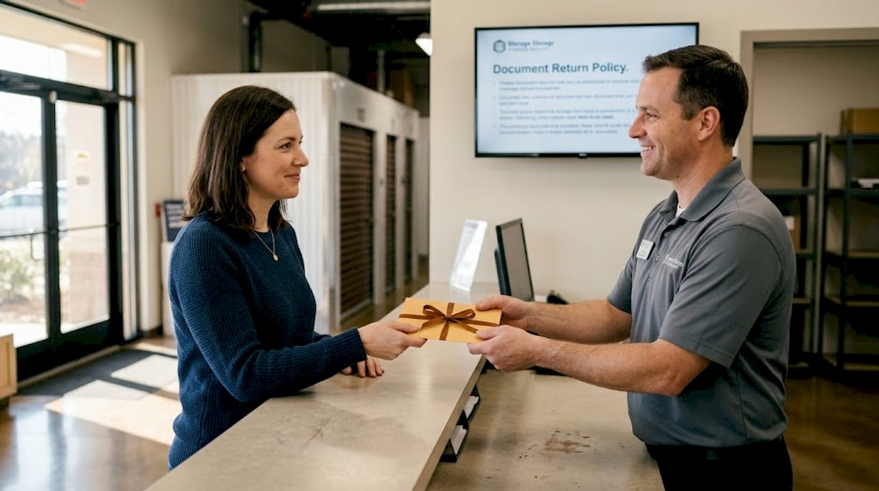 Customer returning personal items after auction