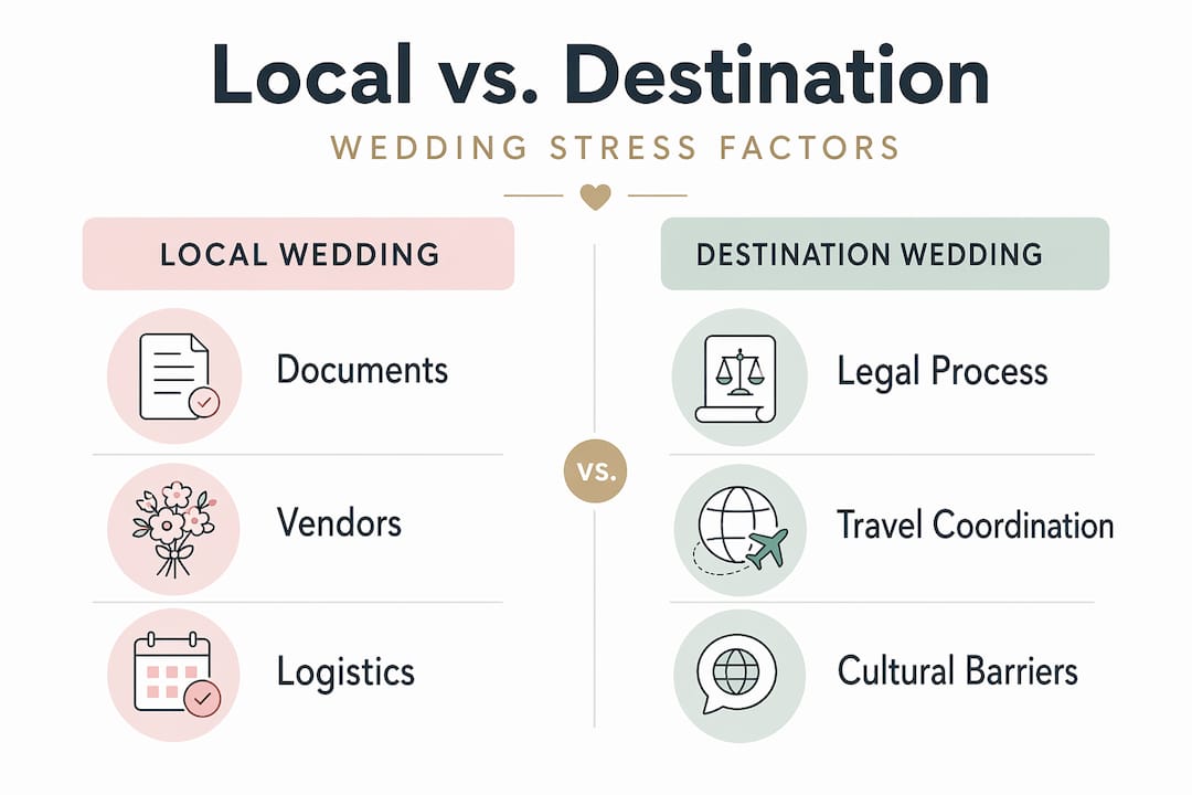 Infographic comparing wedding stress factors