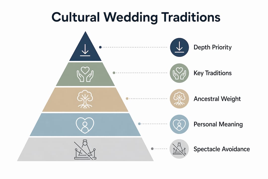 Infographic showing prioritization of cultural wedding traditions