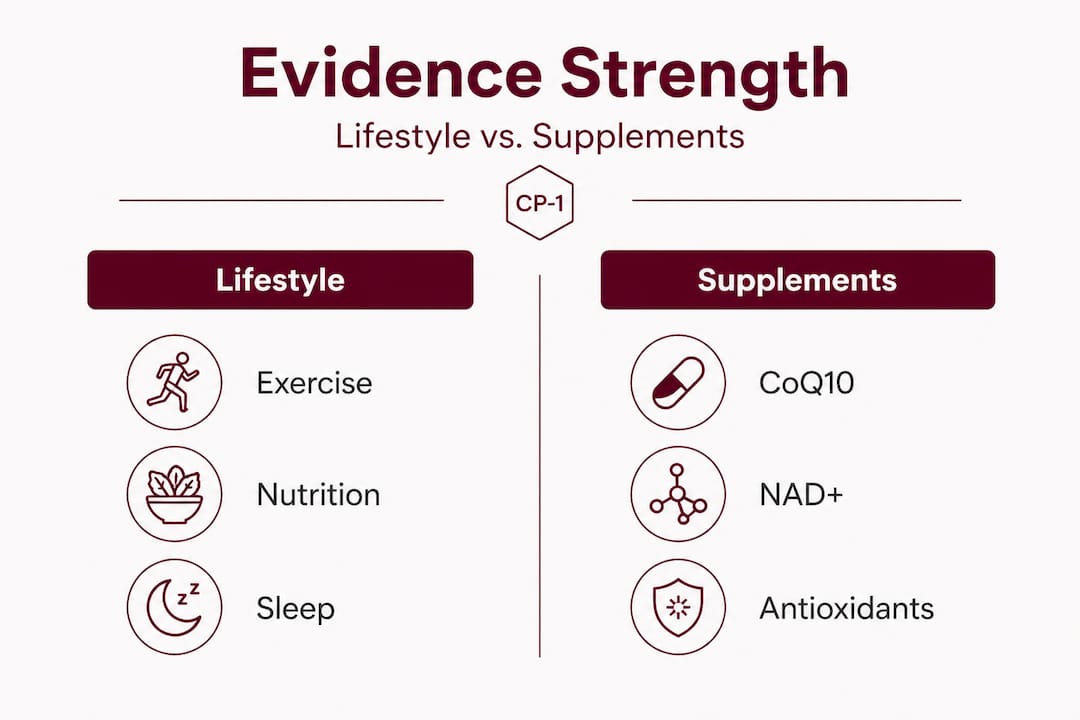 Comparison of lifestyle and supplement evidence
