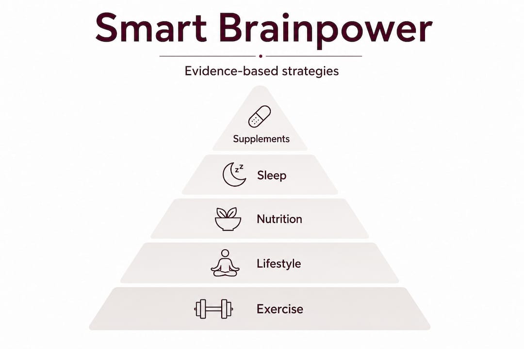 Hierarchical infographic of cognitive enhancement strategies