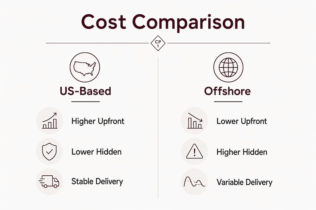 Infographic comparing US and offshore production costs