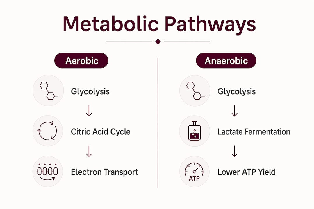 Infographic comparing aerobic and anaerobic metabolism