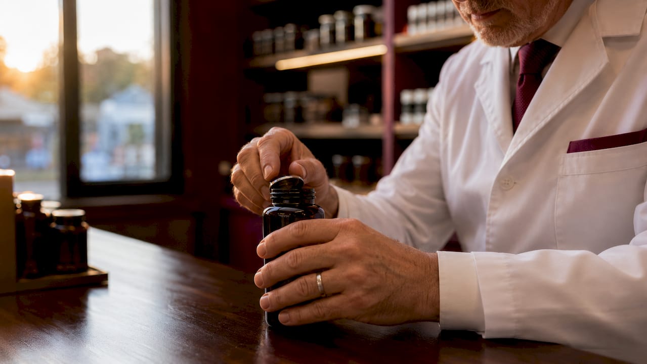 Hands opening oral NAD supplement bottle