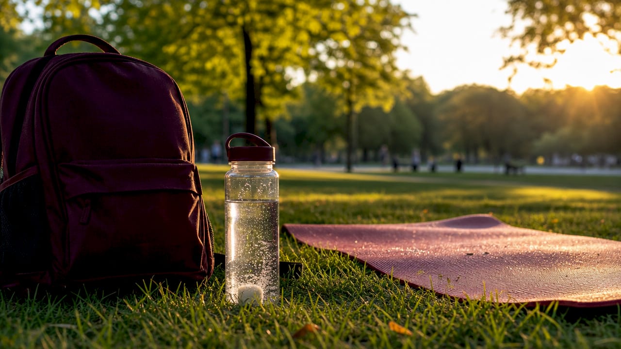 Hydrating water bottle with electrolytes on gym floor