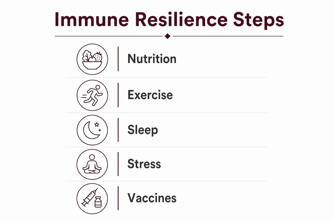 Infographic showing immune resilience steps