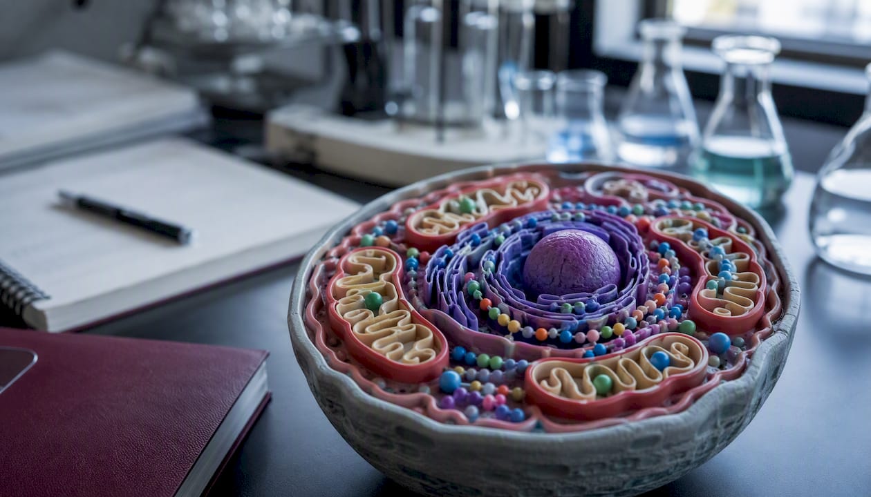 Scientific model of mitochondria in cell
