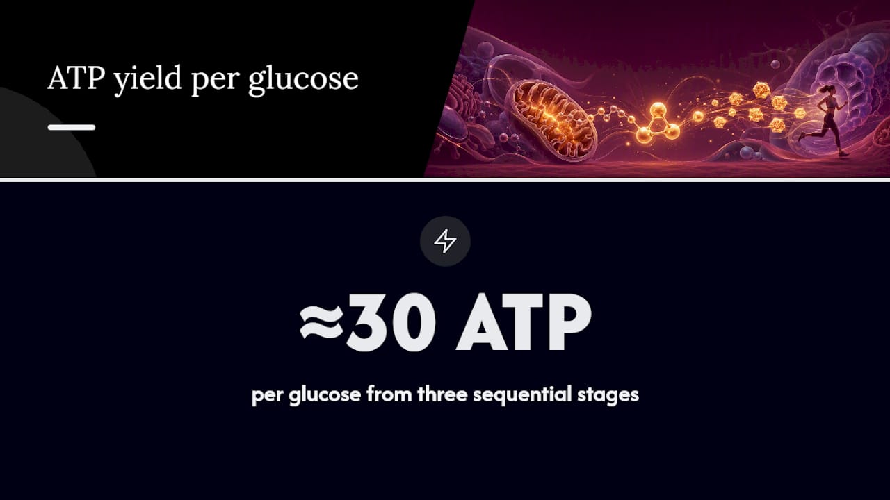 Diagram of ATP production stages in cells