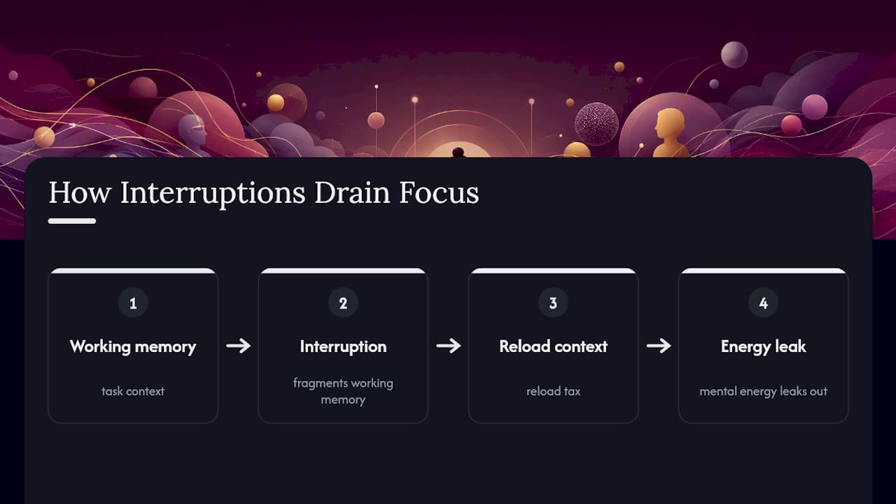 Diagram of digital distraction impact on working memory