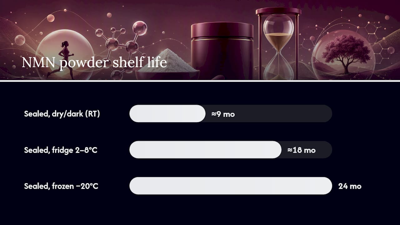 NMN shelf life across storage temperatures
