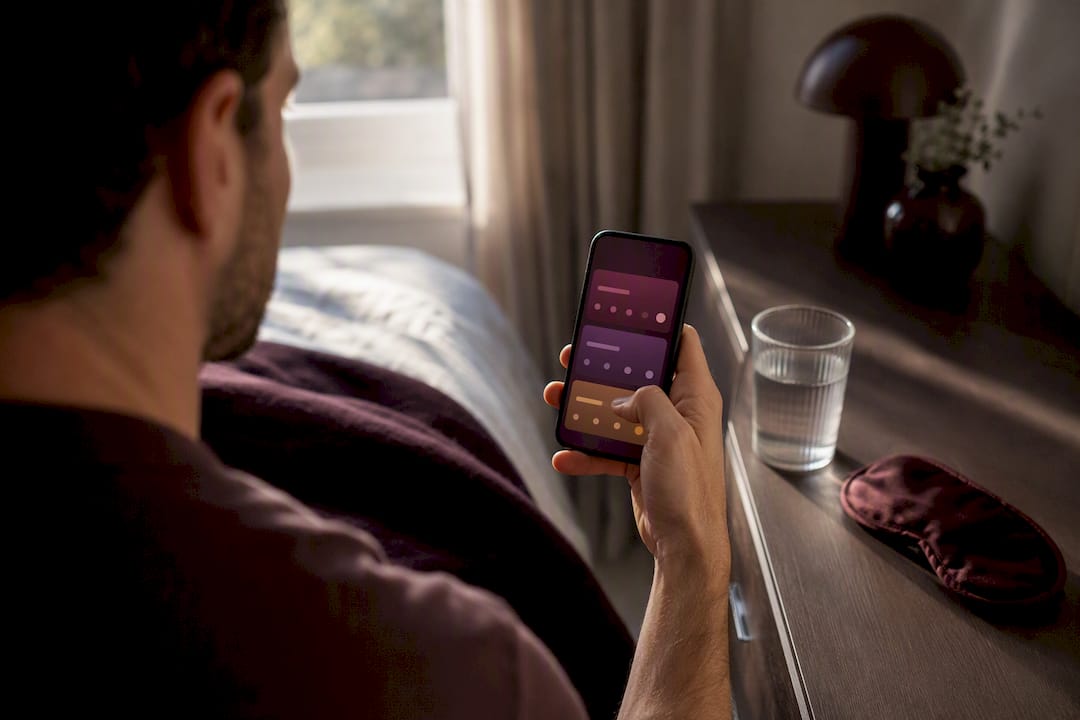 Person recording daily focus and energy ratings