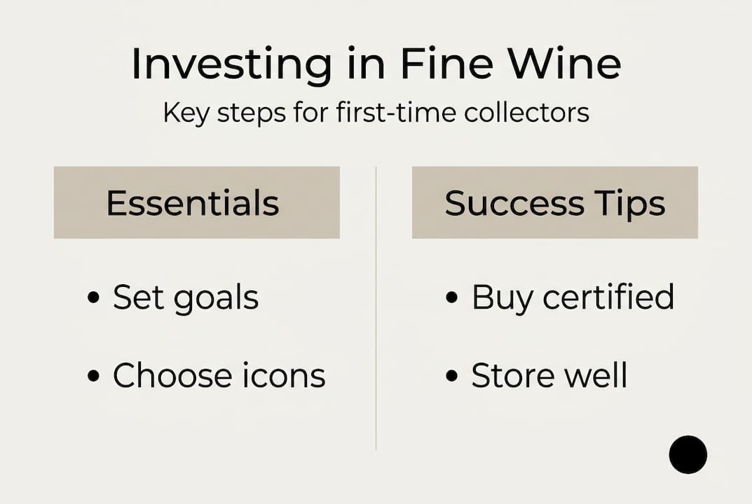 Infographic on steps to invest in fine wine