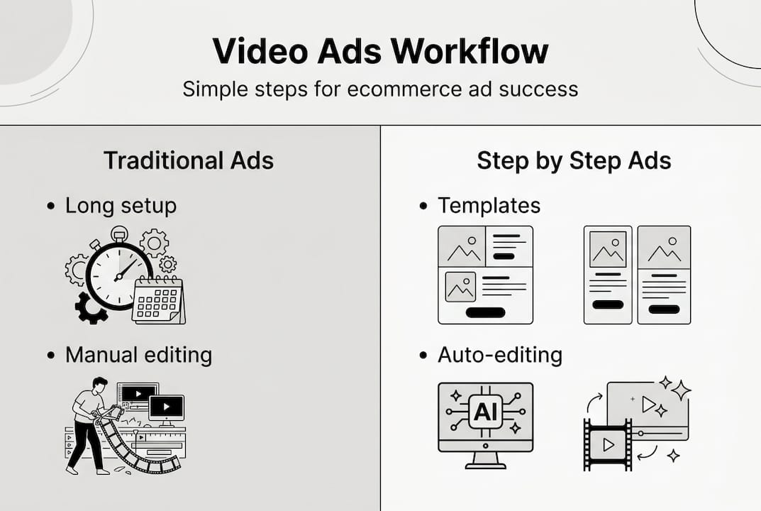 Infographic comparing video ad creation methods