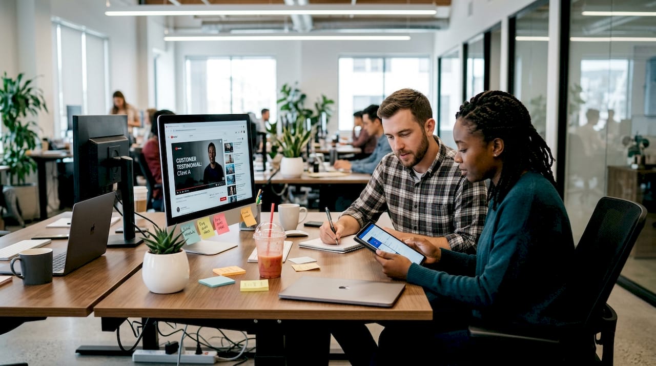 Marketing team structuring e-commerce product demo video