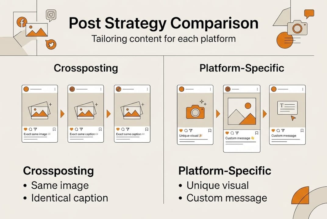 Infographic comparison of post strategies