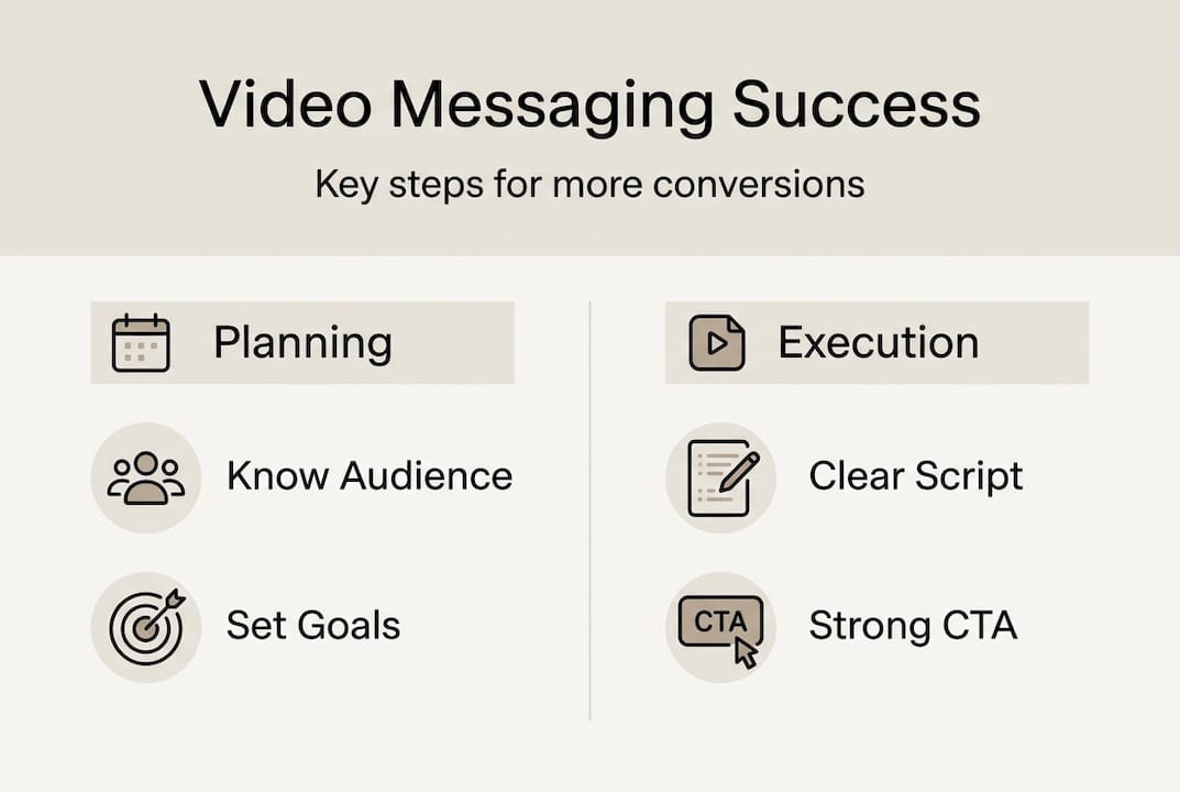 Infographic highlighting video messaging steps