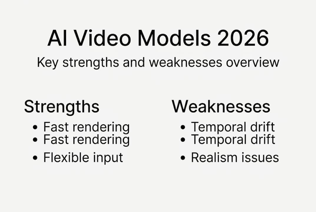 Infographic comparing strengths and weaknesses of AI models