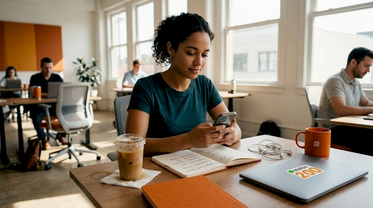 Marketer using mobile analytics data