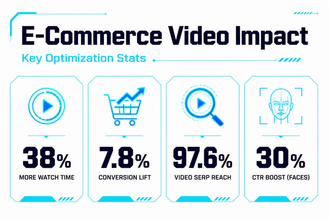 Infographic showing top video optimization statistics