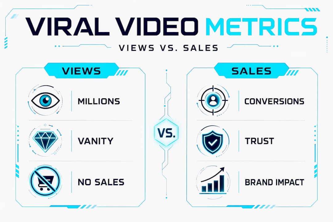 Infographic compares viral video views and sales