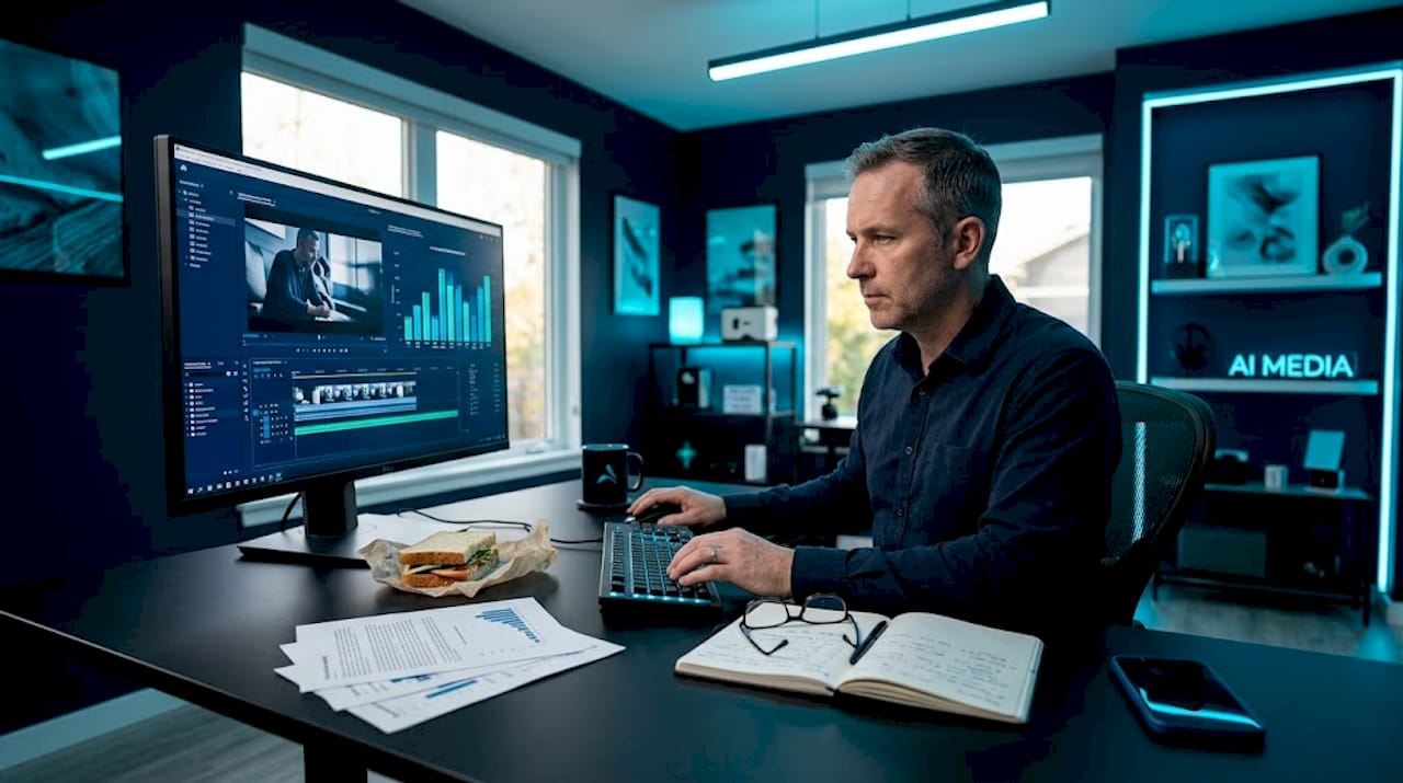 Analyst reviewing sales video conversion data
