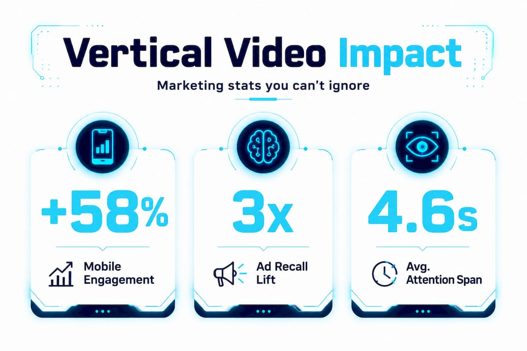 Infographic highlighting key vertical video marketing stats