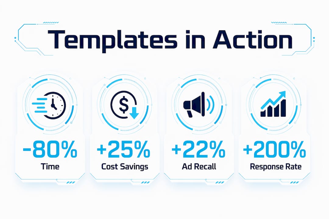 Video ad template statistics infographic