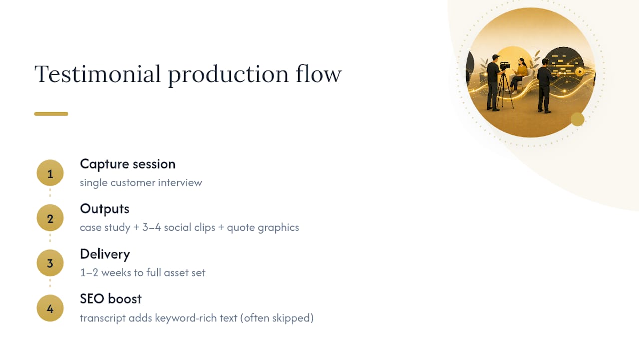 Blindspot's Perspective on Producing Testimonials for Local Businesses — overview diagram