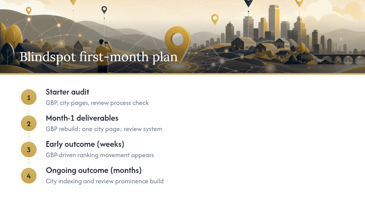 How Blindspot can help with service-area SEO — overview diagram