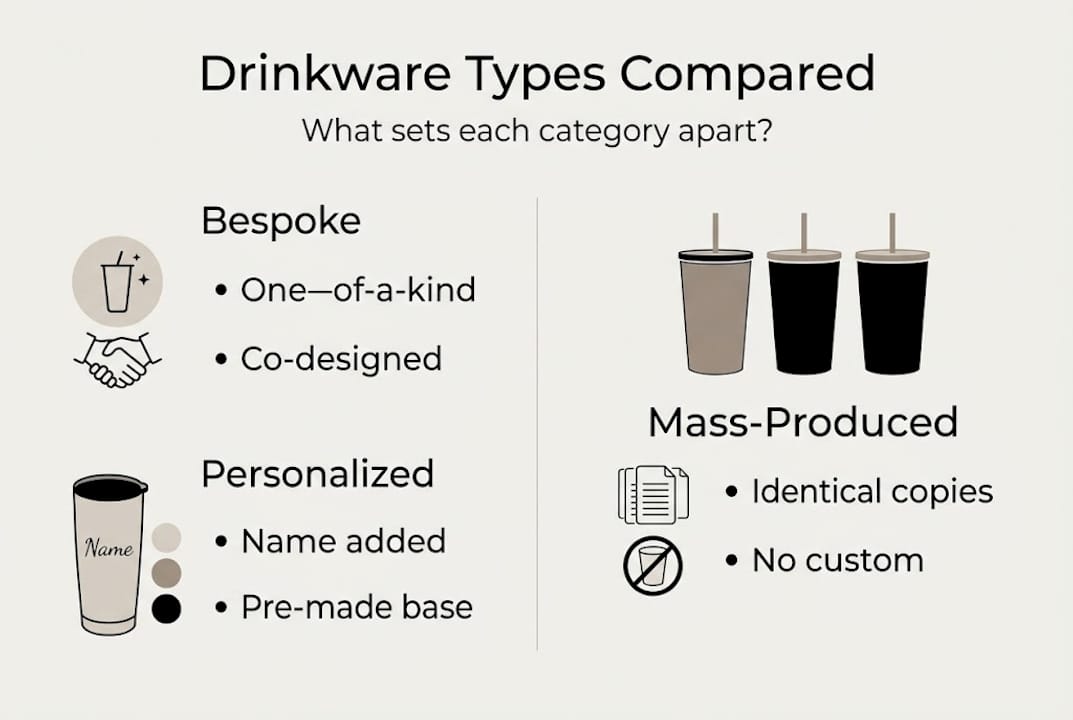 Infographic comparing drinkware types and features