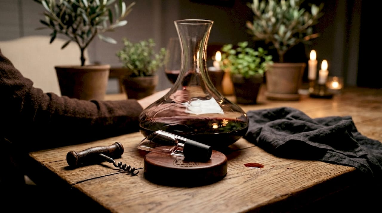 Elegant decanter and wine collector’s tools