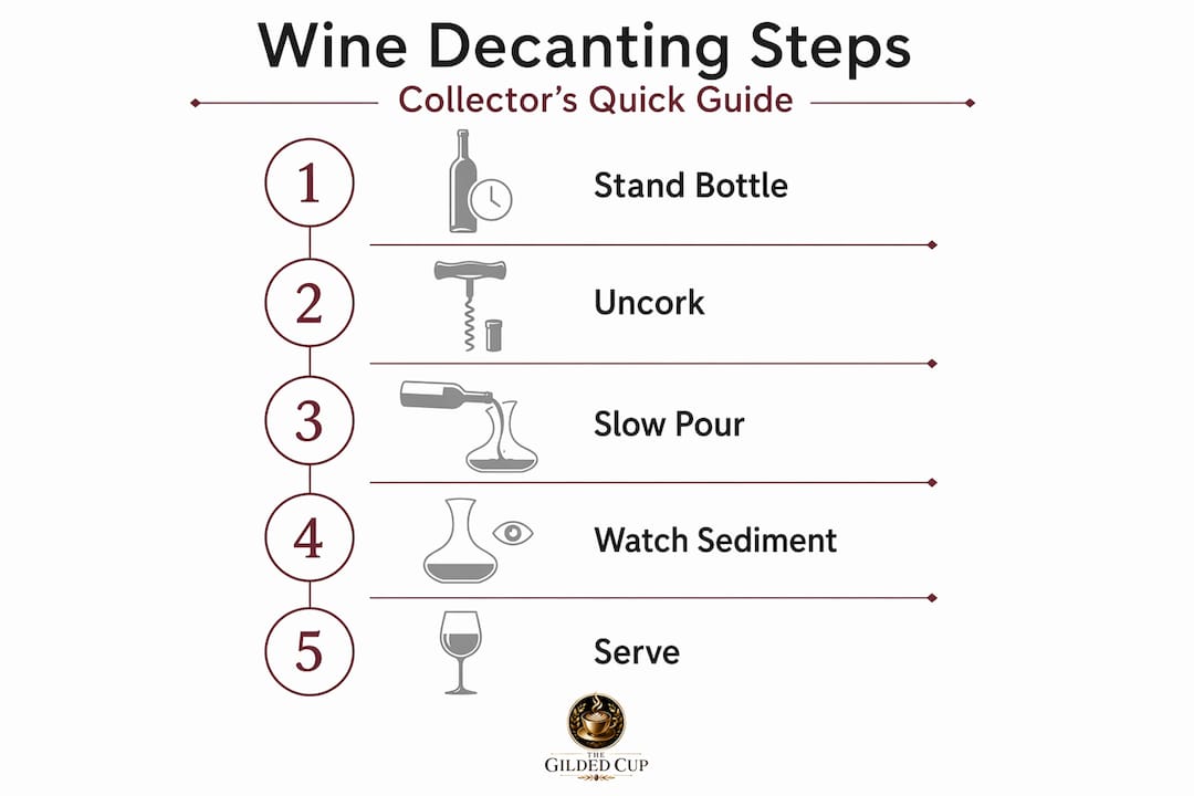 Infographic decanting wine step by step