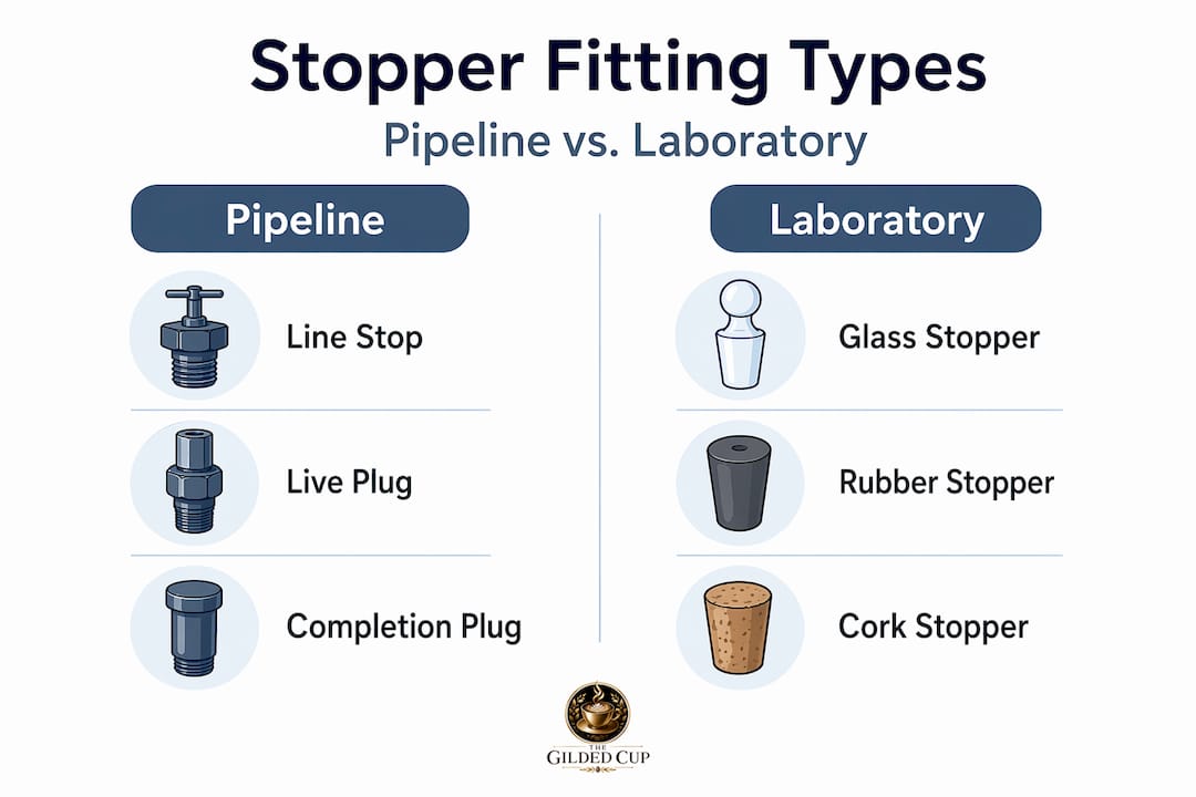 Infographic comparing pipeline and lab stopper types
