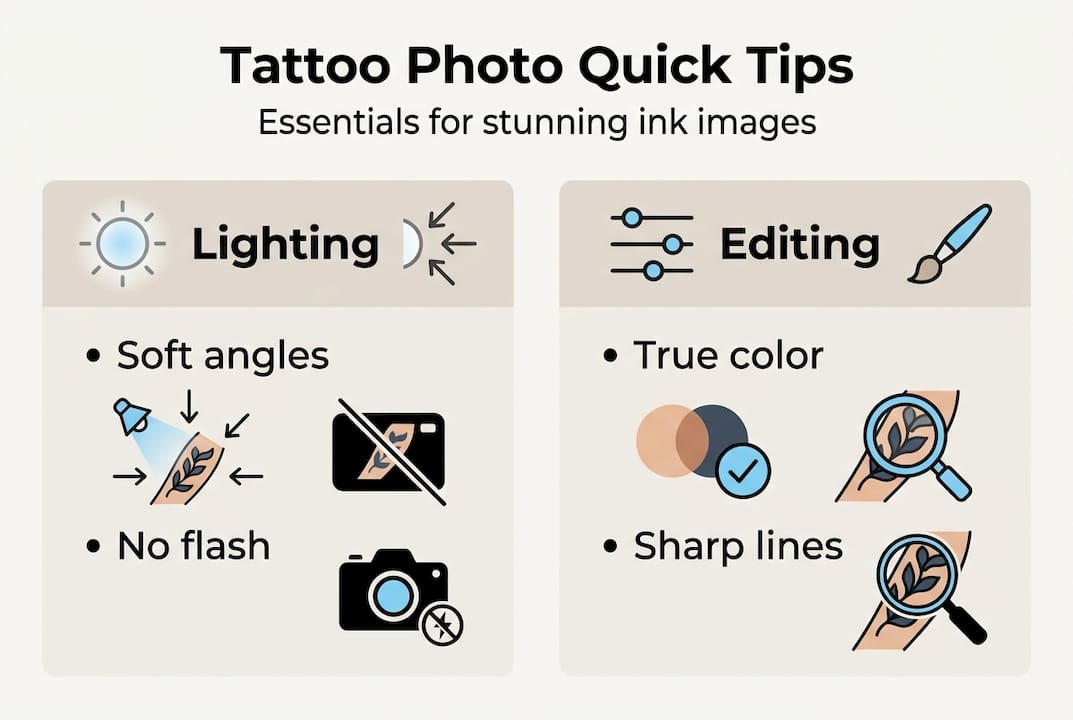 Infographic of tattoo photography tips