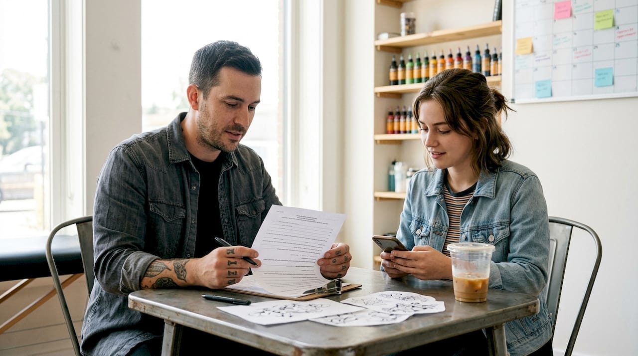Tattoo artist and client review feedback forms